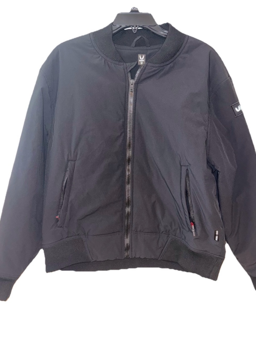 ASRV Black Lightweight Bomber Jacket with Ribbed Collar